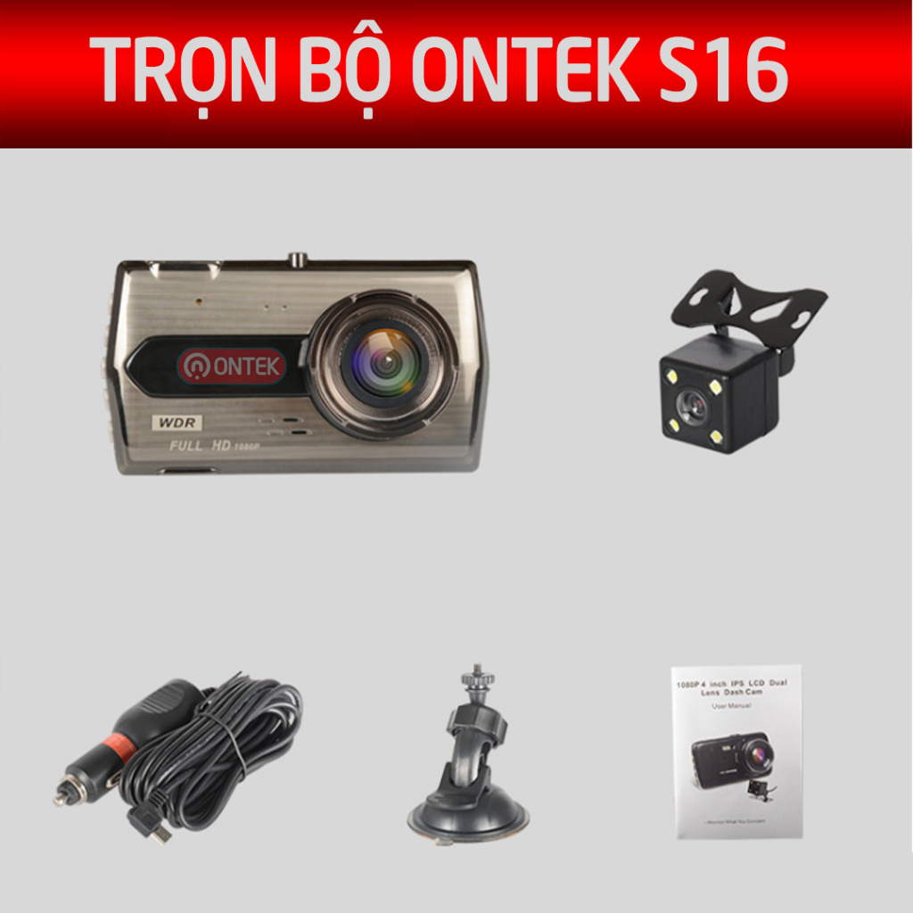 Camera Hành Trình Trước Sau ONTEKCO S16 black Full HD