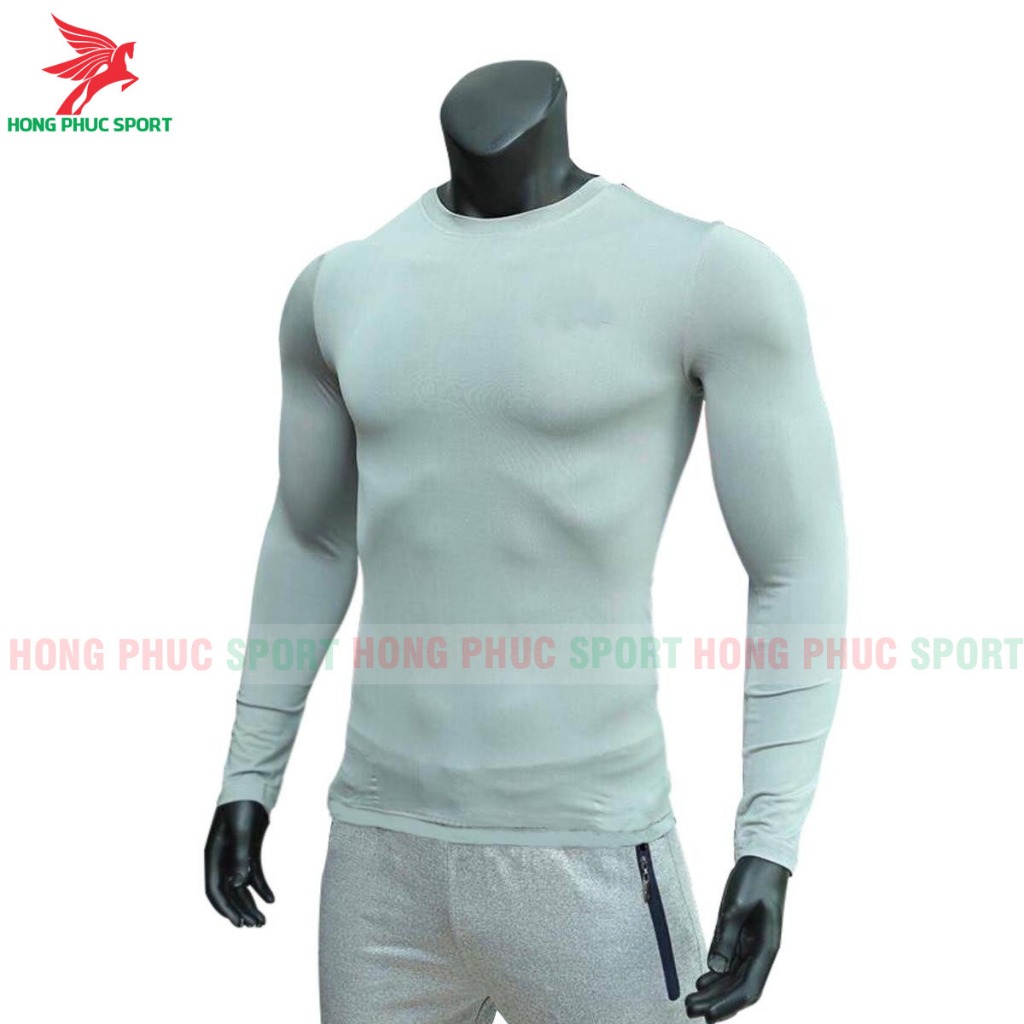 Áo thun nam body giữ nhiệt dài tay cực đẹp màu xám