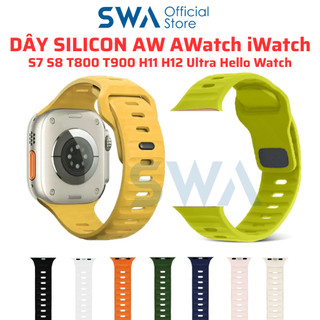 Dây Silicon Cao Su Đồng Hồ AWatch iWatch AW Series 1 2 3 3 4 5 6 7 8 9 SE Ultra Ultra2 38 40 41 42 44 45 49mm SWA DAW05