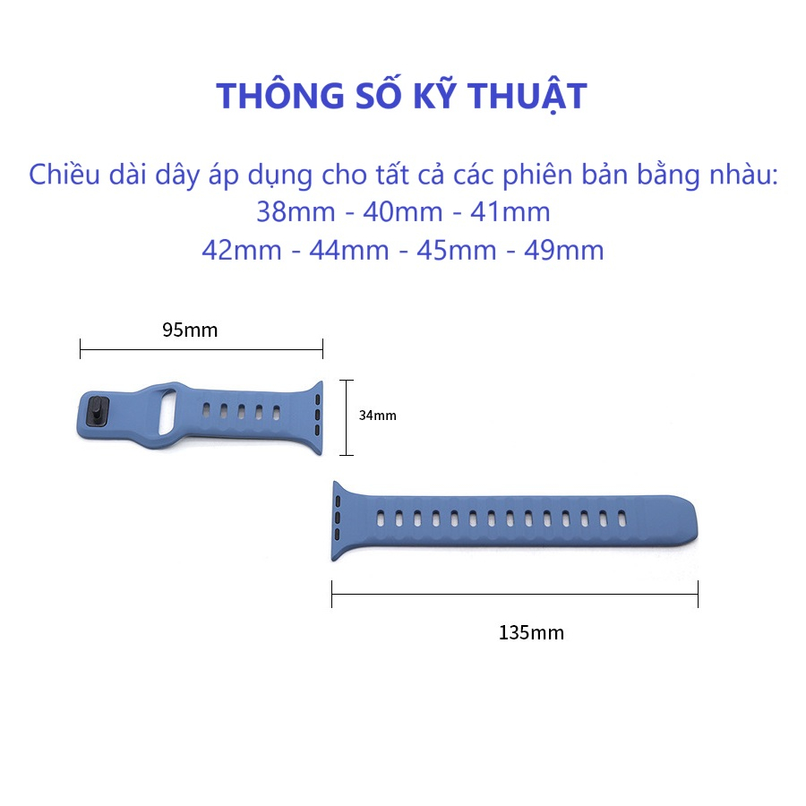 Dây Silicon Cao Su Đồng Hồ AWatch iWatch AW Series 1 2 3 3 4 5 6 7 8 9 SE Ultra Ultra2 38 40 41 42 44 45 49mm SWA DAW05