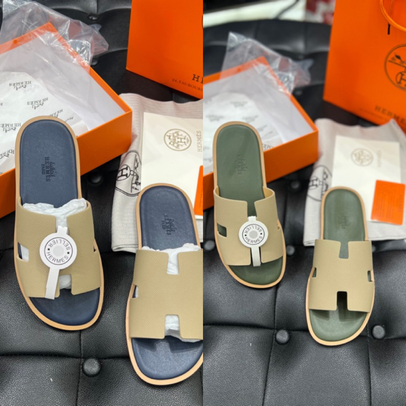 Dép lê hm thời trang Quảng Châu cao cấp - quai da xịn sò