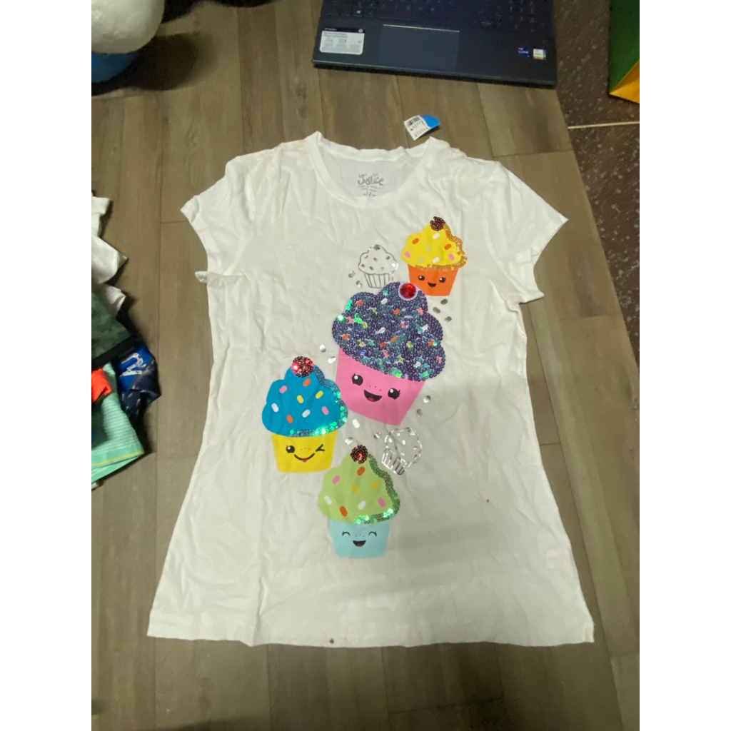 Áo Justice In Hình Đính Kim Sa Size XL Lỗi Dơ SALE 25k Từ 35-45kg