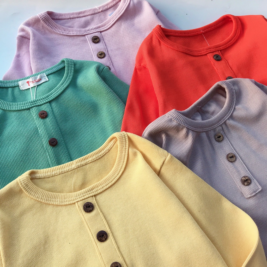 Đồ bộ dài tay bé trai, bé gái Medokids chất len tăm 3 cúc, Bộ đồ dài tay mặc thu đông cho bé 10-22kg