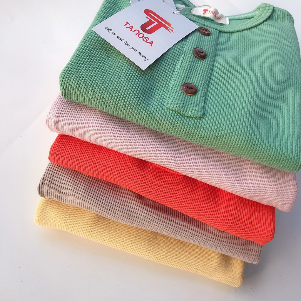 Đồ bộ dài tay bé trai, bé gái Medokids chất len tăm 3 cúc, Bộ đồ dài tay mặc thu đông cho bé 10-22kg