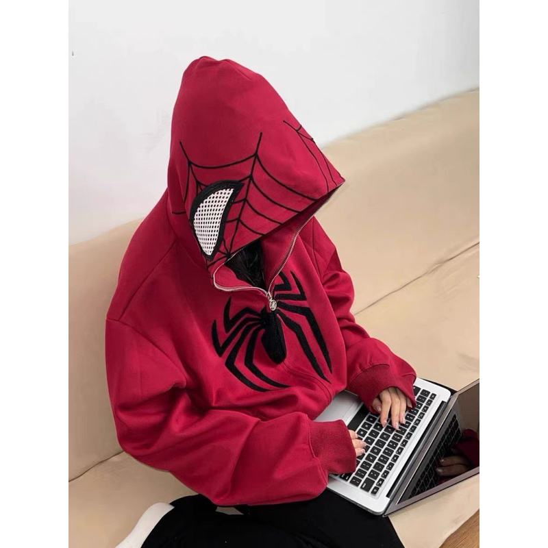 Hàng Cao Cấp - Áo Hoodie Spiderman V2 Harvest Mắt Lưới, Áo Hoodie Người Nhện Hot Trend