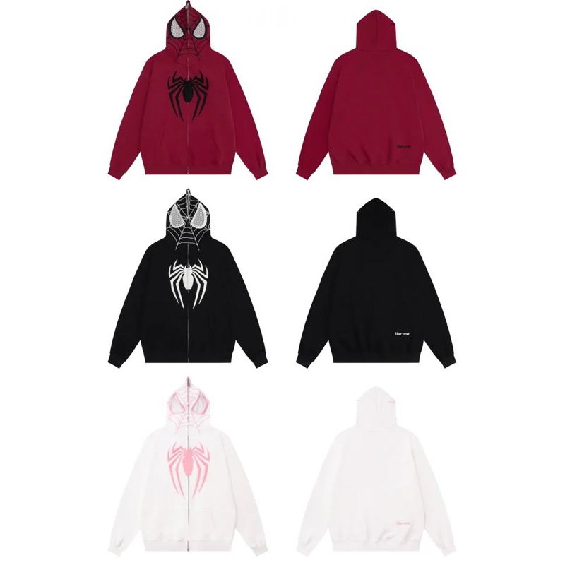 Hàng Cao Cấp - Áo Hoodie Spiderman V2 Harvest Mắt Lưới, Áo Hoodie Người Nhện Hot Trend