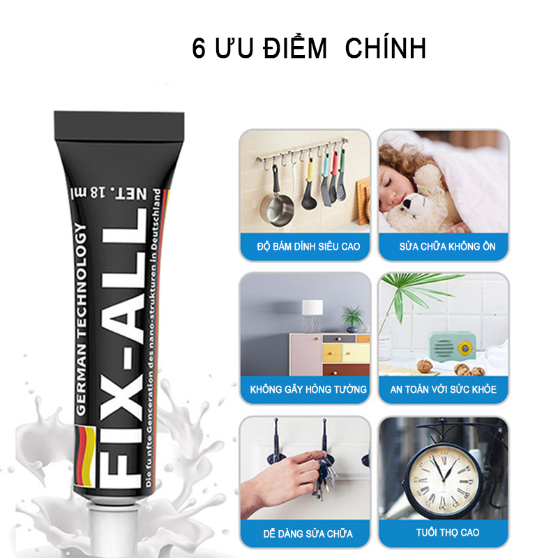 Keo dán siêu dính FIX ALL - Keo dán tường siêu dính, dán được trên mọi bề mặt