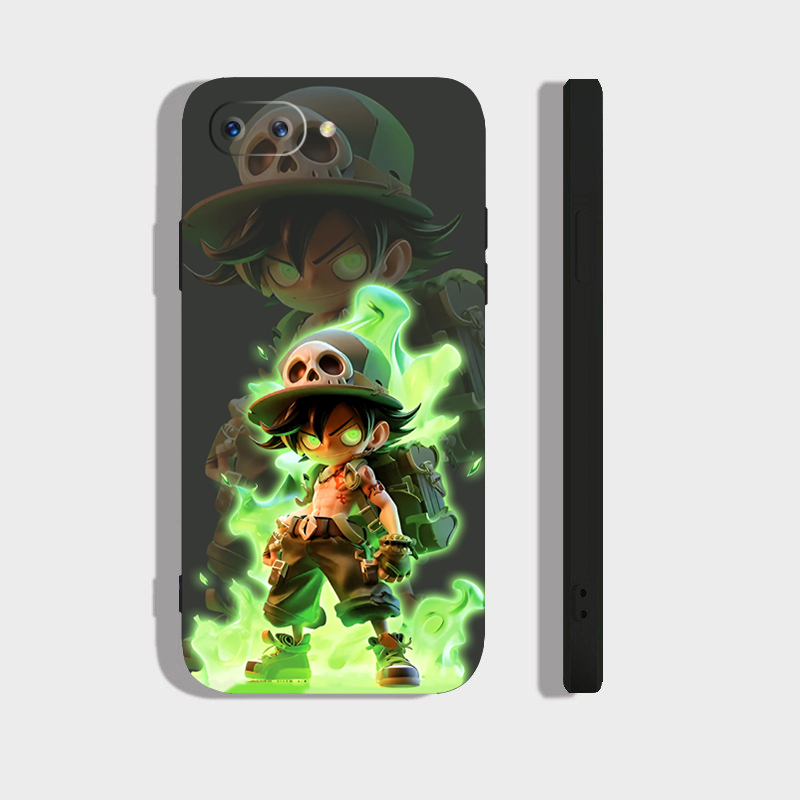 Ốp lưng Oppo A3S cạnh viền vuông, có bảo vệ camera in hình ONE PIECE, GOKU