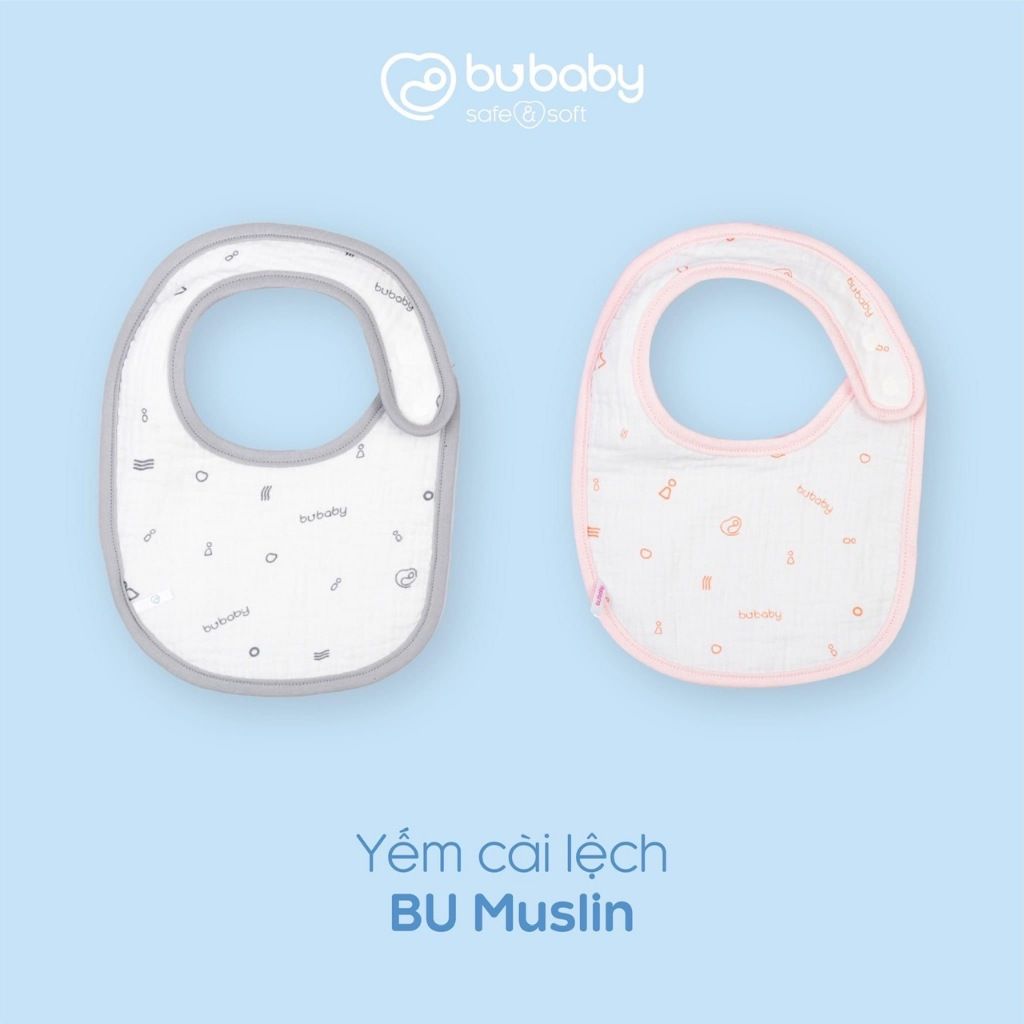 - Yếm muslin tròn, tam giác cho bé trai bé gái bubaby