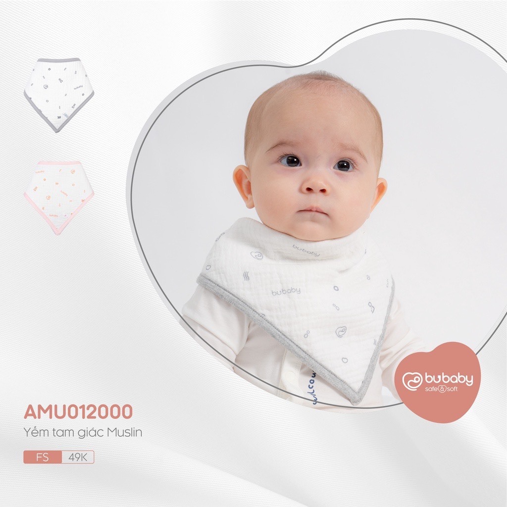 - Yếm muslin tròn, tam giác cho bé trai bé gái bubaby