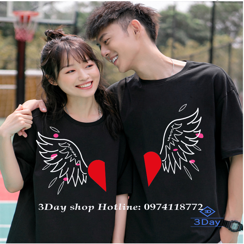 Áo Cặp Đôi Nam Nữ Cánh Chim Thiên Thần Chất Đẹp Giá 1 Áo