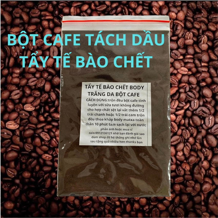 Tẩy tế bào chết body và mặt bột cafe sấy khô tách dầu làm trắng da và sạch da mềm mịn da chống nhăn và lão hóa