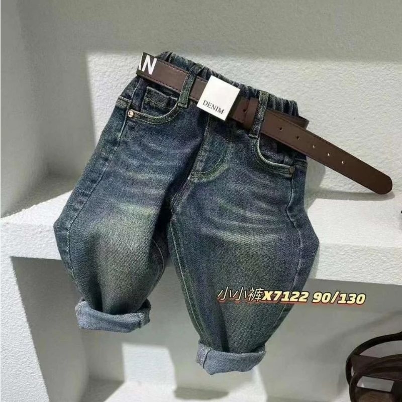 Quần dài bé trai, quần Jean đắp túi dáng Baggy cho bé 25-35kg