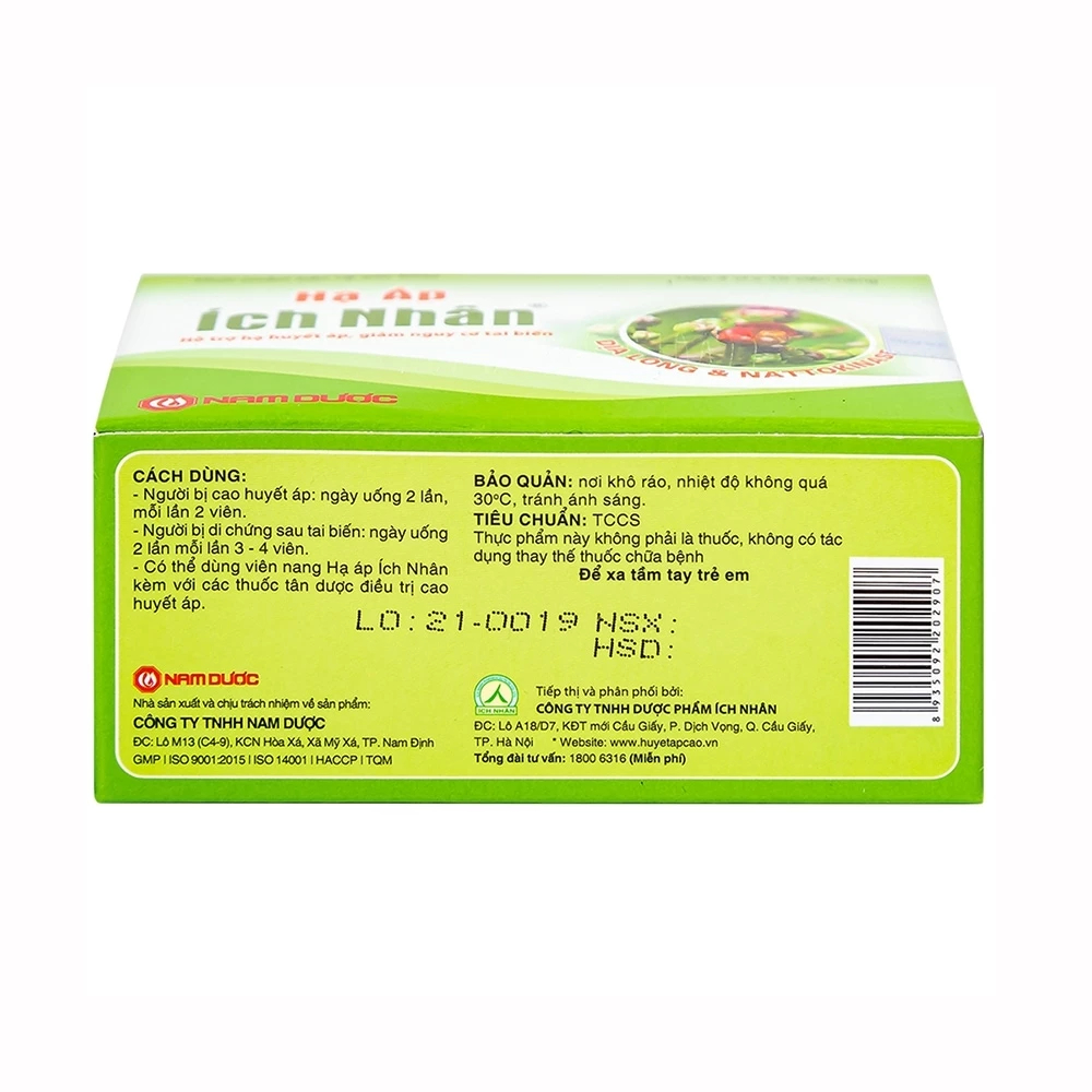 Hạ Áp Ích Nhân - Hỗ Trợ Giảm Huyết Áp Cao, Giảm Nguy Cơ Tai Biến (Hộp 40 Viên)