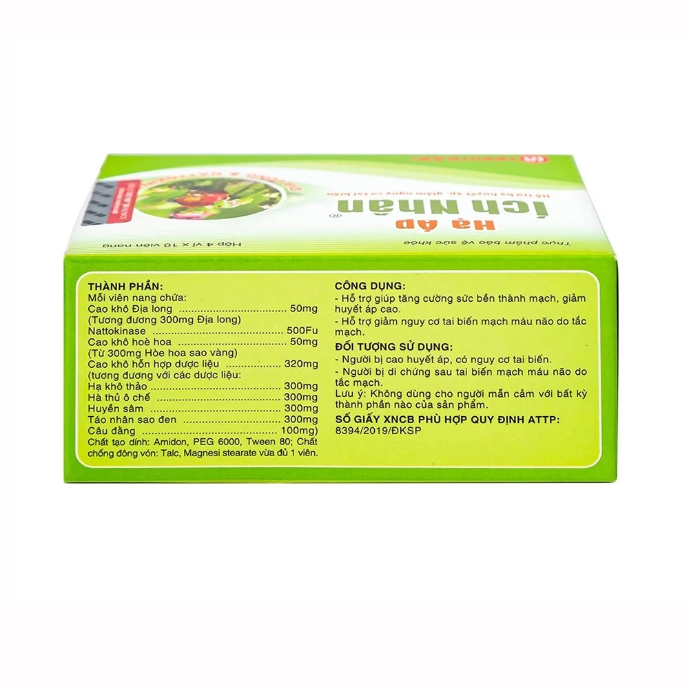 Hạ Áp Ích Nhân - Hỗ Trợ Giảm Huyết Áp Cao, Giảm Nguy Cơ Tai Biến (Hộp 40 Viên)