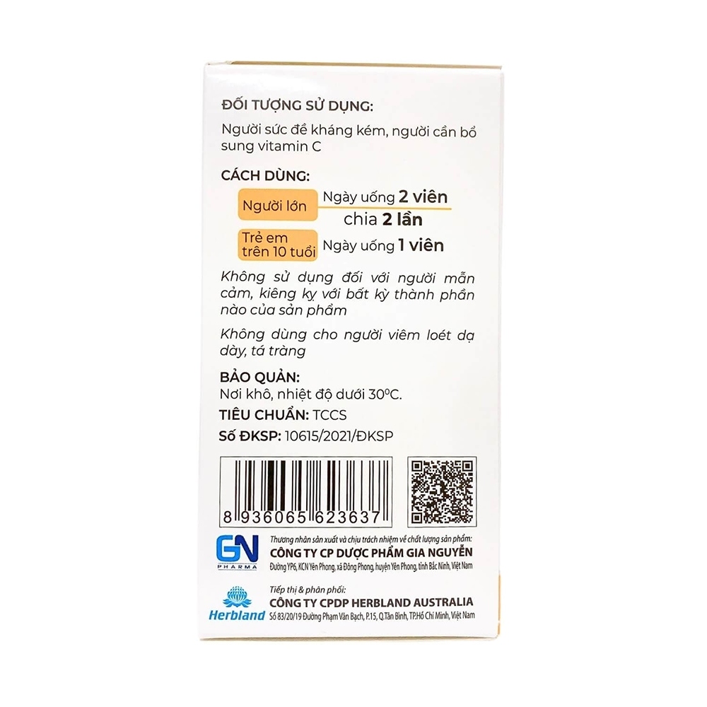 Healthza VitaC 500 - Hỗ Trợ Tăng Cường Sức Khỏe, Nâng Cao Sức Đề Kháng (Hộp 50 Viên)