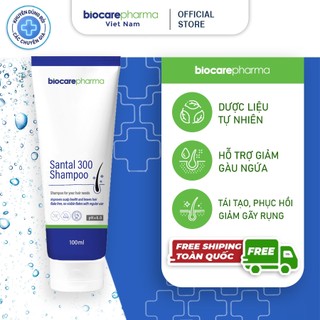 Dầu gội dược liệu BIO CARE PHARMA giảm gàu, nấm ngứa da đầu Santal 300 Shampoo 100ml