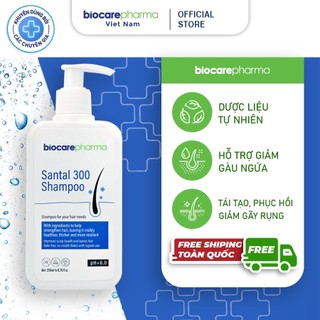 Dầu gội dược liệu BIO CARE PHARMA giảm gàu, nấm ngứa da đầu Santal 300 Shampoo 200ml