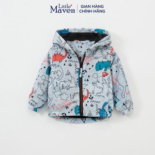 Áo khoác gió Malwee xám đậm khủng long ô tô cho bé trai 2 - 7 tuổi MW6021 - Little Maven Chính Hãng