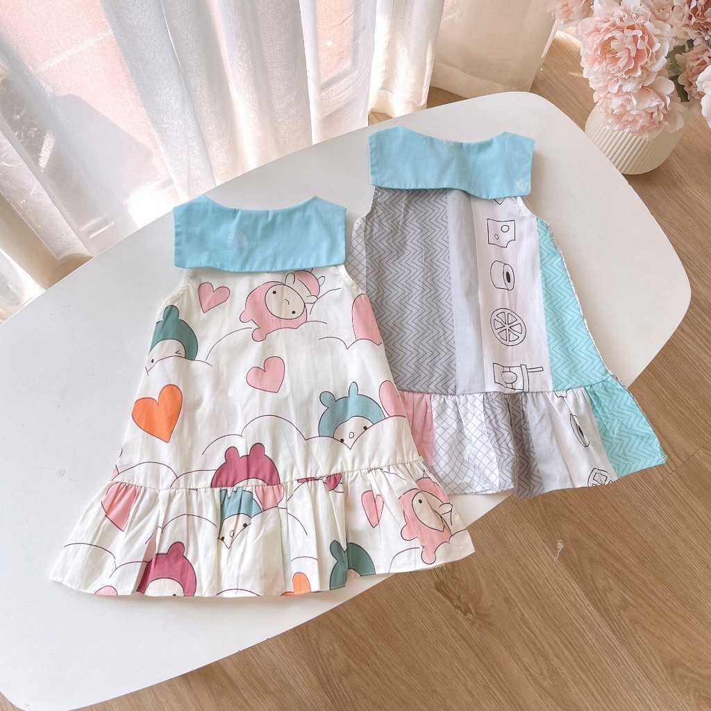 Váy đuôi cá phối cổ 5087 size 8-26kg bé gái