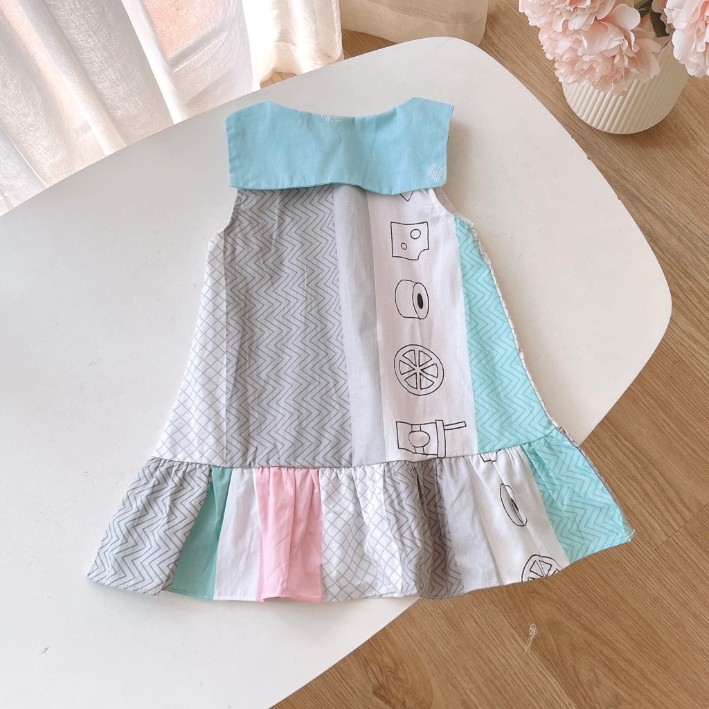 Váy đuôi cá phối cổ 5087 size 8-26kg bé gái