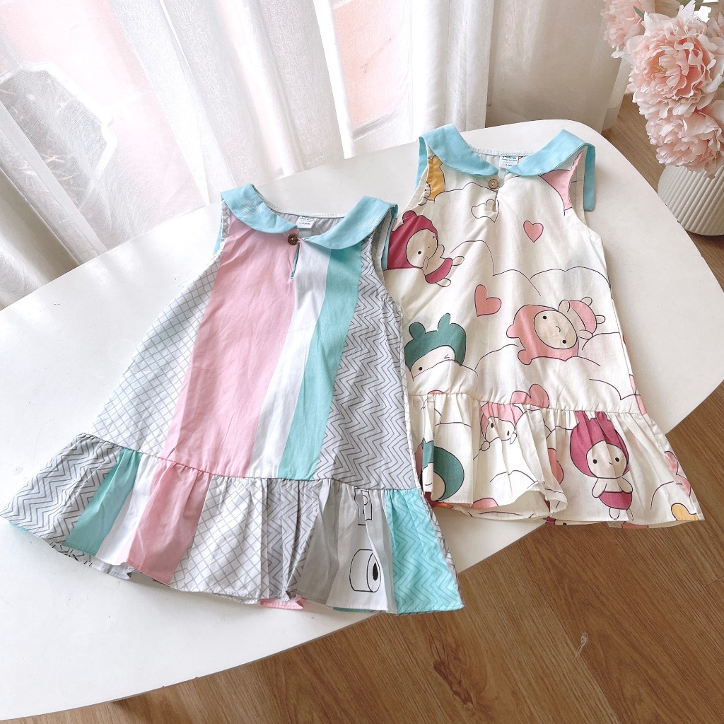 Váy đuôi cá phối cổ 5087 size 8-26kg bé gái