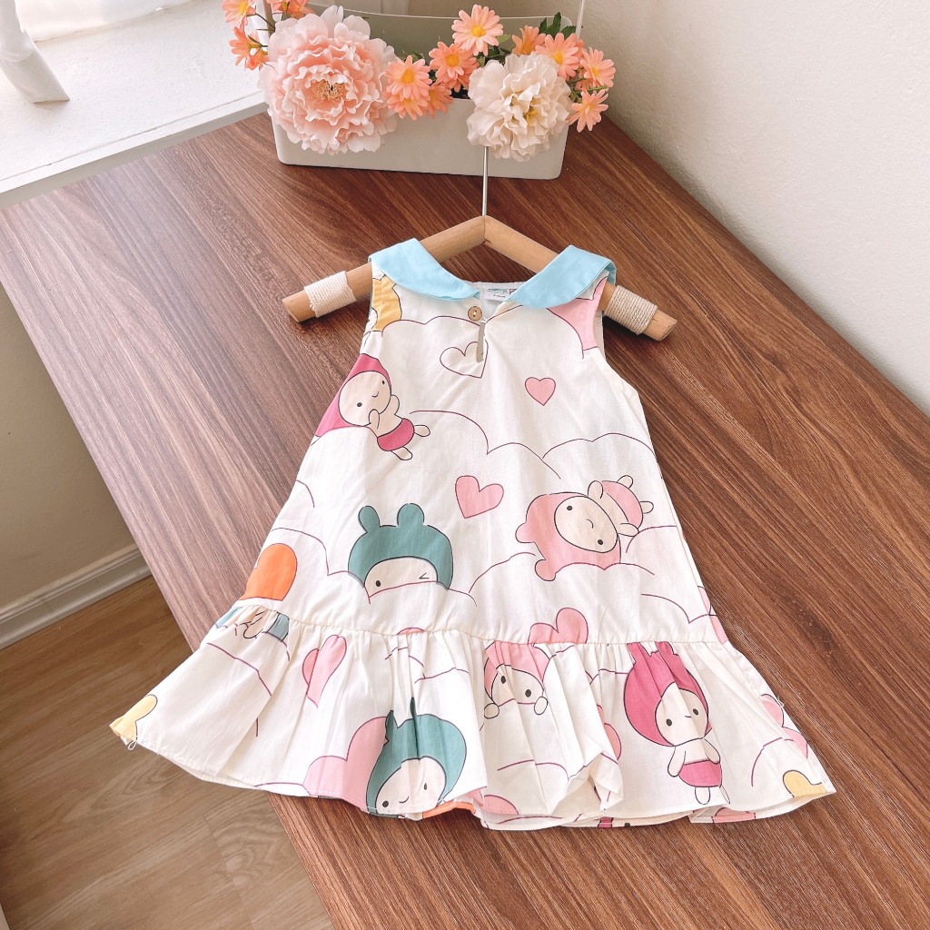 Váy đuôi cá phối cổ 5087 size 8-26kg bé gái