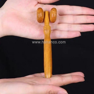 Cây lăn massage mặt mũi thư dãn da mặt bằng gỗ thơm - Key_Chain