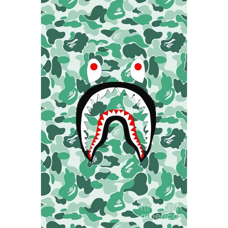 Miếng dán grass skin in hình Bape Shark dành cho xlim V1 / Xlim V2 / xlim SE / favostix / xtal pro / feelin