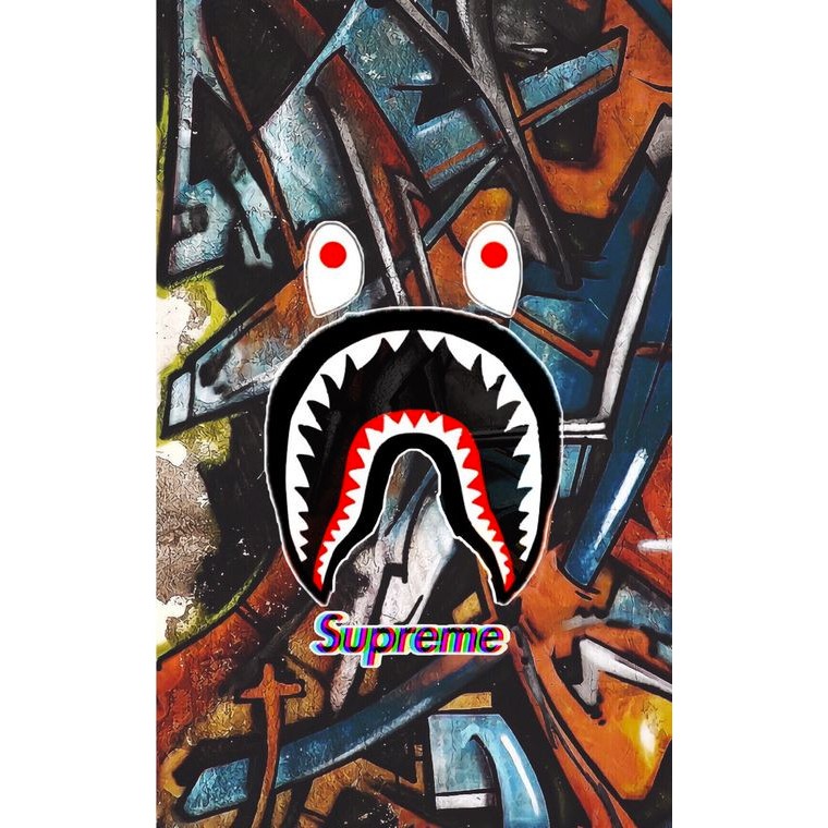 Miếng dán grass skin in hình Bape Shark dành cho xlim V1 / Xlim V2 / xlim SE / favostix / xtal pro / feelin