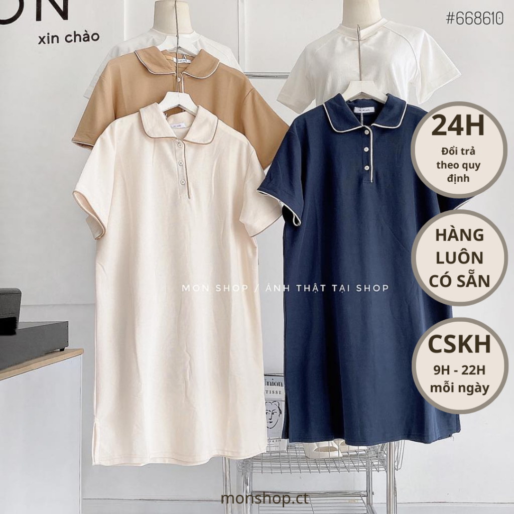 Đầm polo viền cổ 668610