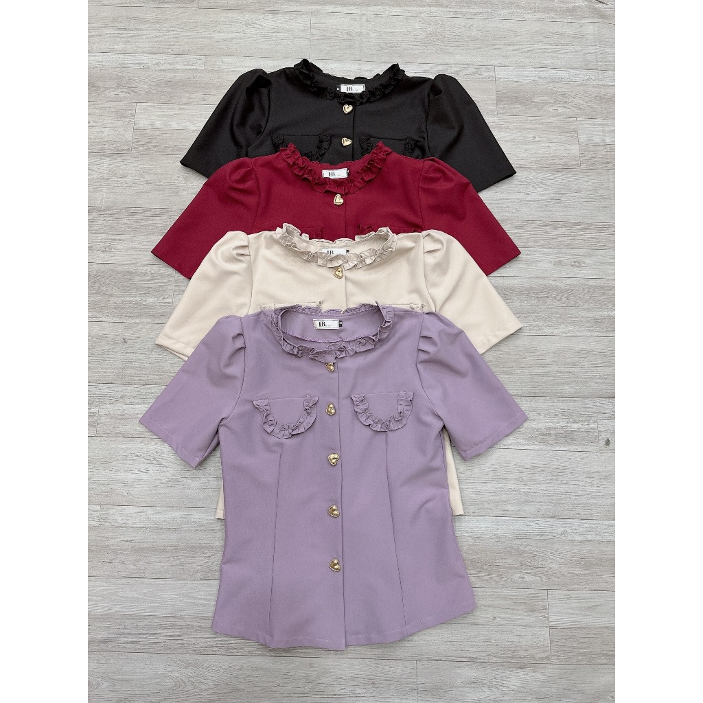 Bộ vest nữ dáng công sở cao cấp Cúc Fashion set áo sang trọng đi làm chơi áo sơ mi set áo cúc tim váy xòe SB33