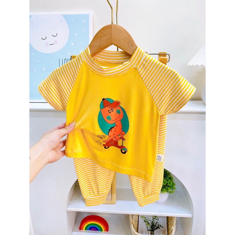 Bộ thun lạnh tay ngắn quần dài cho bé trai bé gái L11