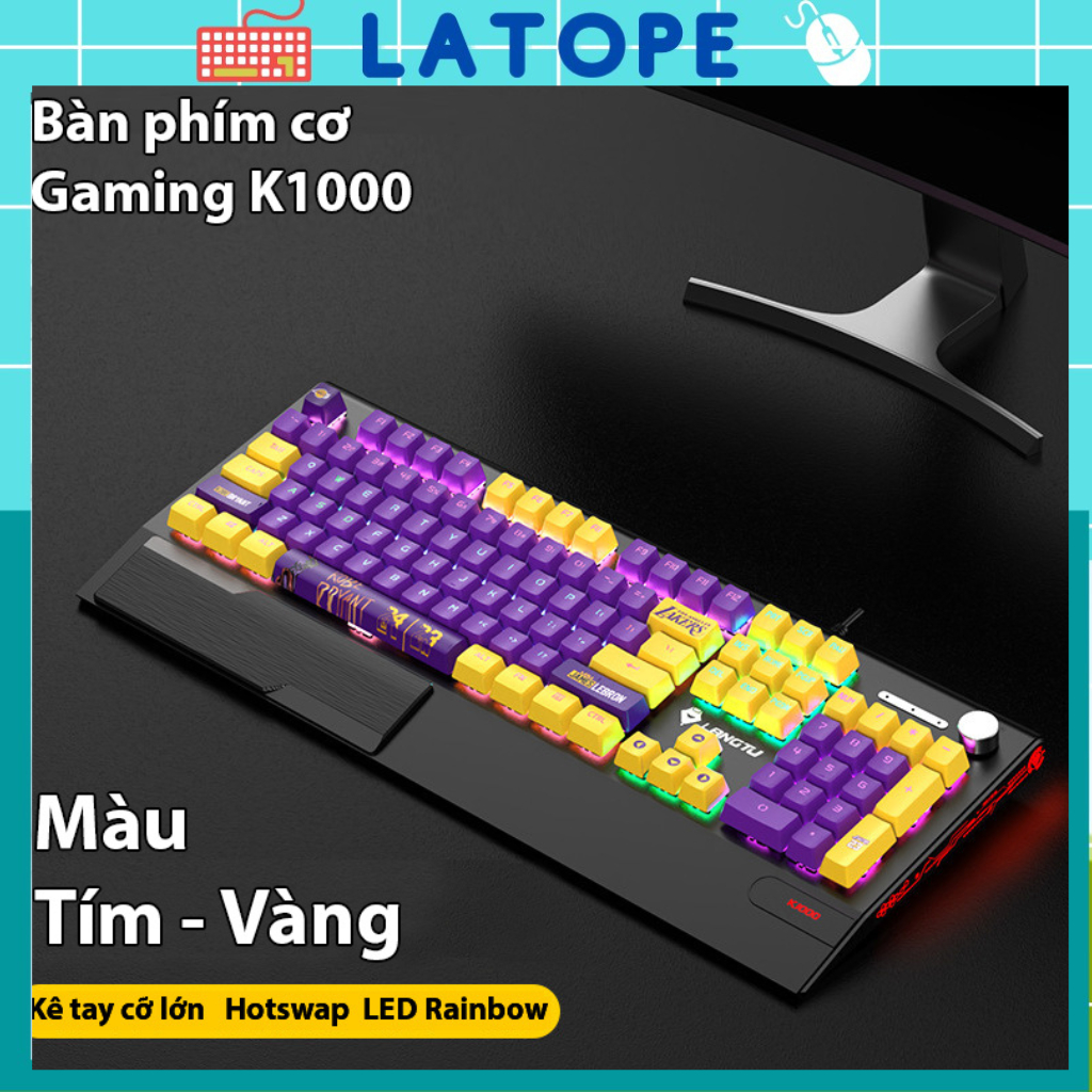 Bàn phím Gaming Latope bàn phím máy tính game thủ cao cấp LED 25 chế độ Langtu K1000