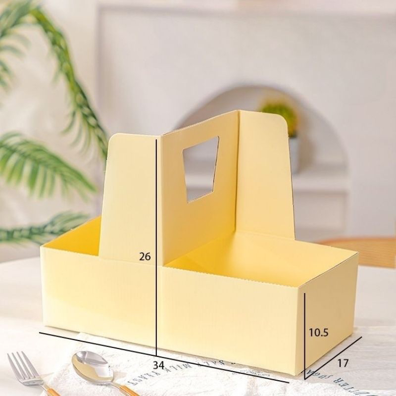 Túi Giấy 2 Ngăn Đựng Hoa và Bánh màu pastel loại lớn