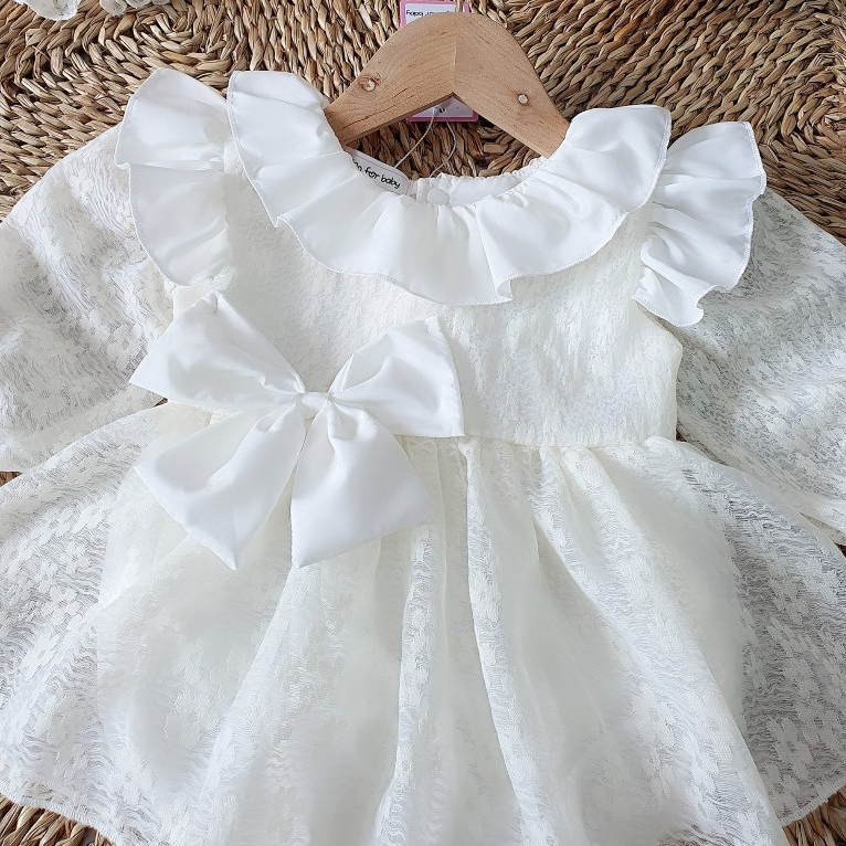 Body váy ren kem RIOKIDS cho bé gái sơ sinh, đầm công chúa thôi nôi, sinh nhật, đi chơi Lễ Tết BD139