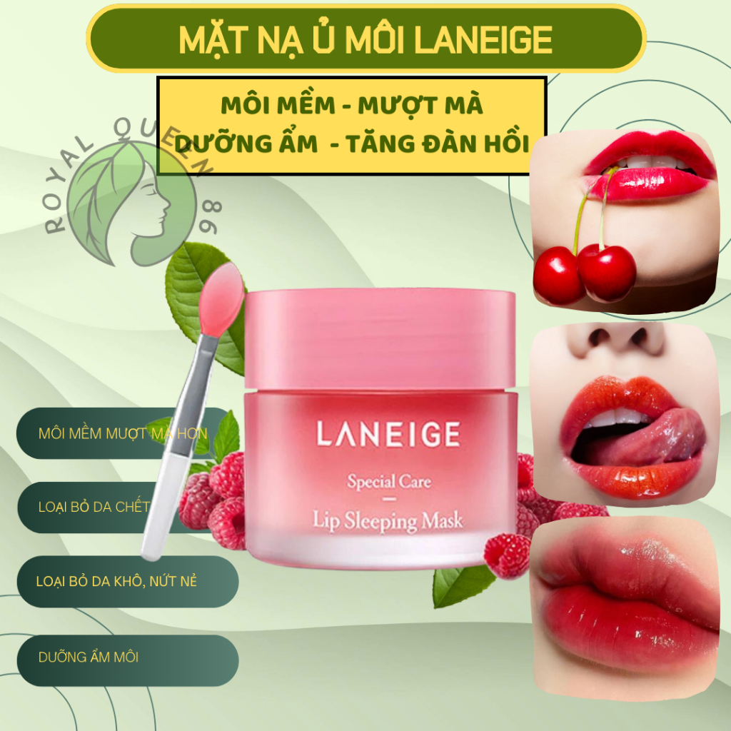 Mặt nạ môi Laneige ngủ ủ dưỡng môi Laneige Lip Sleeping Mask 3g Chính Hãng Loại bỏ da chết cho môi căng bóng mềm mại