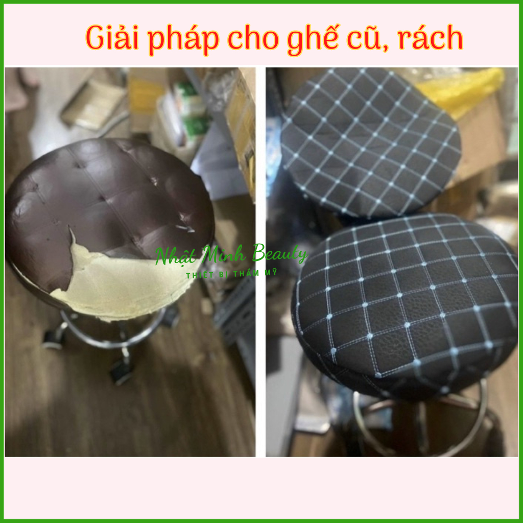 Bọc ghế xoay spa 3 lớp loại đẹp | Bọc đệm ghế múi xoay, ghế thường spa