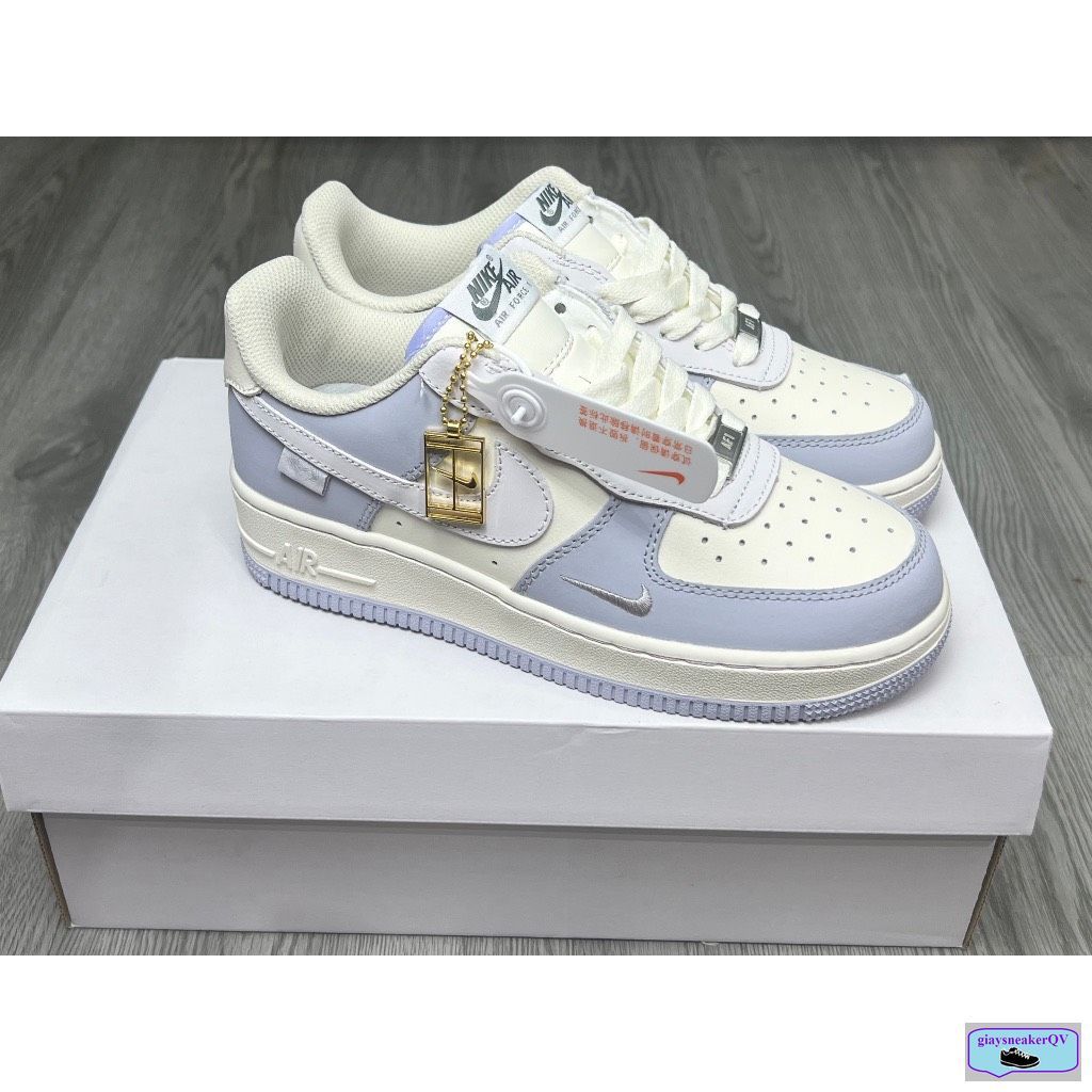 Giày Air Force 1 tím nhạt khoai môn,giày thể thao nam nữ,AF1 bản full box mẫu mới tag kim loại cao cấp