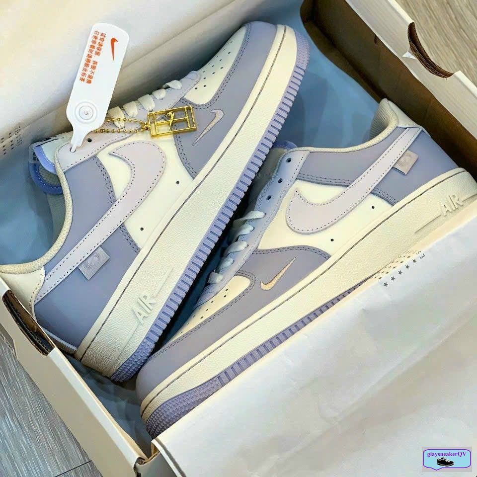Giày Air Force 1 tím nhạt khoai môn,giày thể thao nam nữ,AF1 bản full box mẫu mới tag kim loại cao cấp