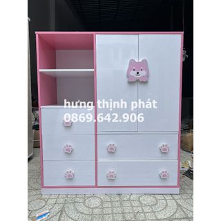 Tủ quần áo trẻ em màu hồng dễ thương