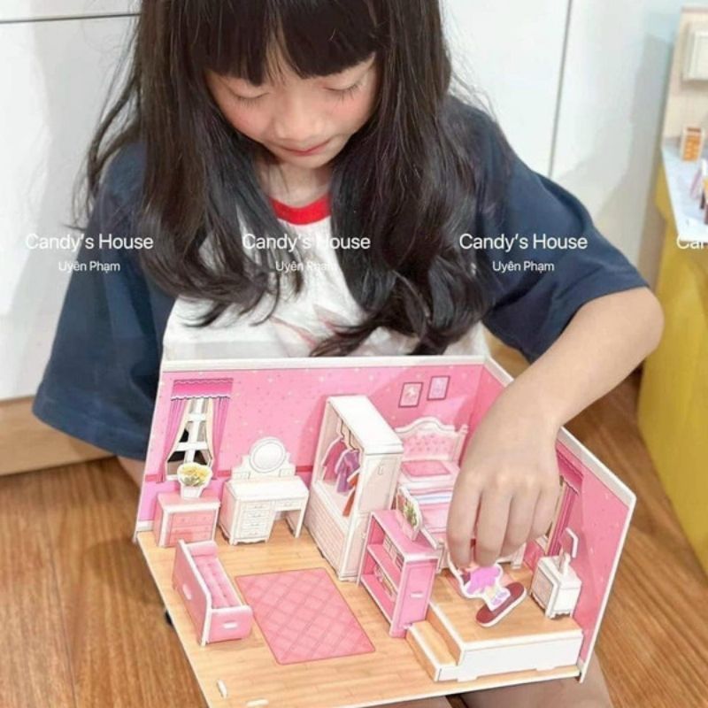 Bộ mô hình lắp ráp 3D set 3 phòng rèn luyện tính kiên nhẫn sáng tạo cho bé PAPAZUM