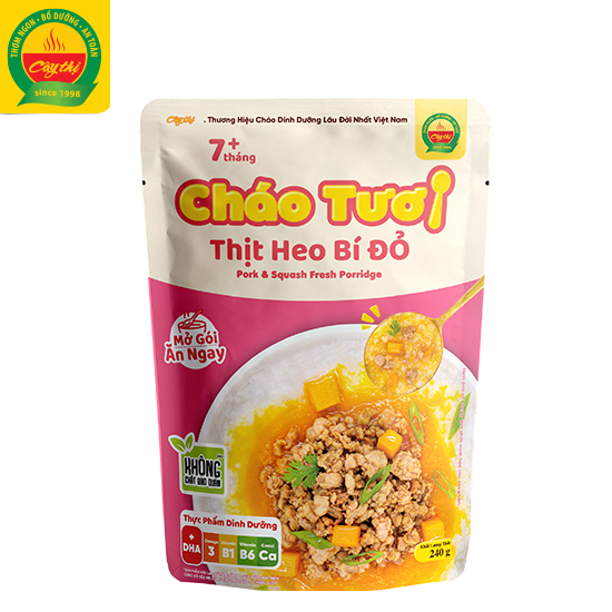 Cháo tươi Cây Thị Thịt heo bí đỏ - Mở gói ăn ngay 260g