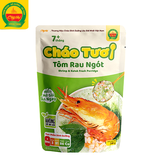 Cháo Tươi Tôm Rau Ngót Cây Thị - Mở gói ăn ngay 240G