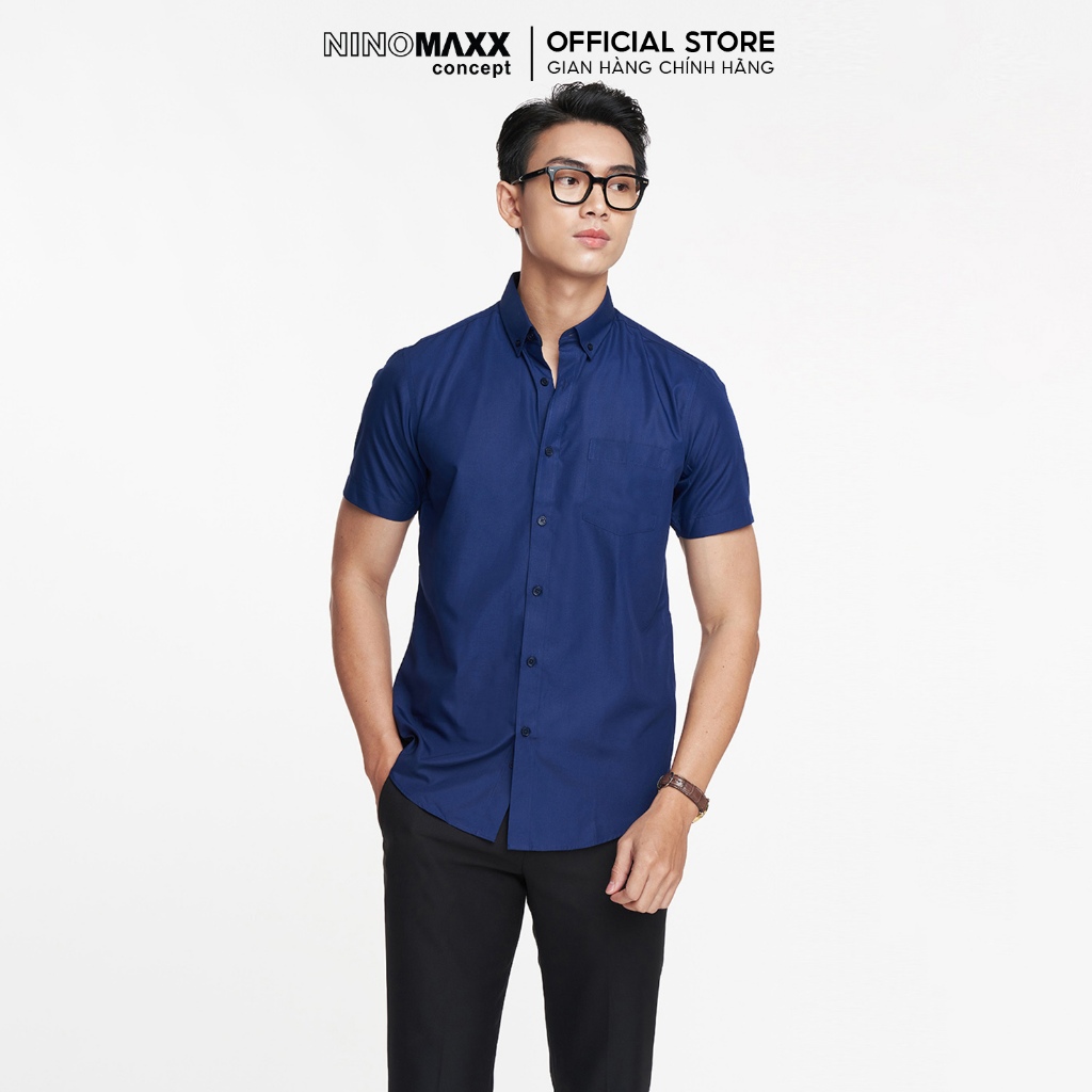 N&M Áo sơ mi Basic Nam tay ngắn slim fit 1801044
