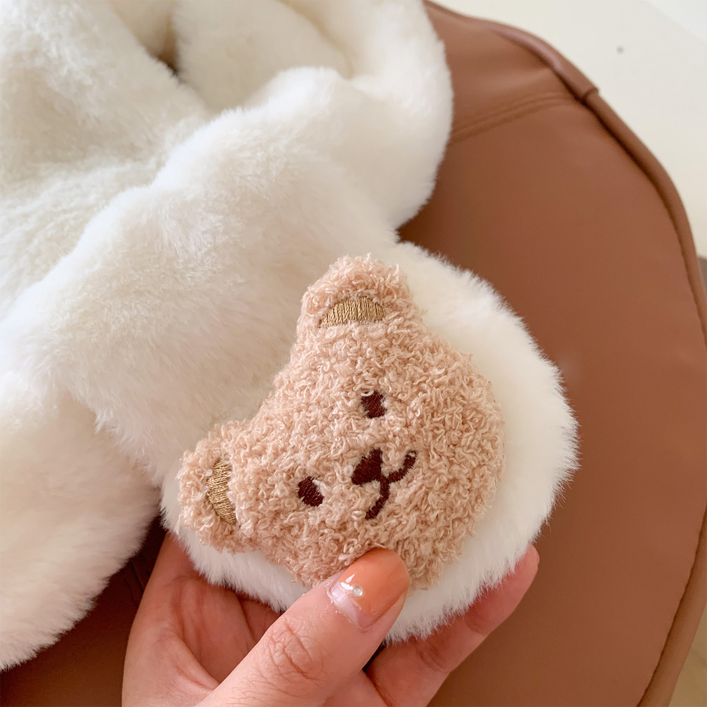 Khăn Quàng Cổ Đính Gấu Mã T82 Dành Cho Bé Trai Bé Gái Mùa Đông Ấm Áp