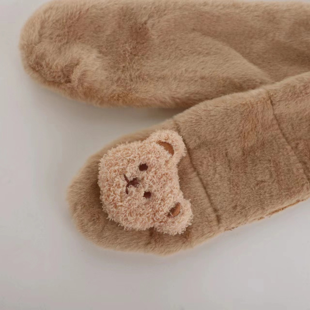 Khăn Quàng Cổ Đính Gấu Mã T82 Dành Cho Bé Trai Bé Gái Mùa Đông Ấm Áp