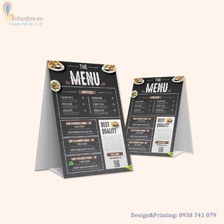 In 1 tấm menu theo yêu cầu, in menu fomex, menu bồi fomex, menu cứng A2 giá rẻ và chất lượng - INGIAREGOVAP
