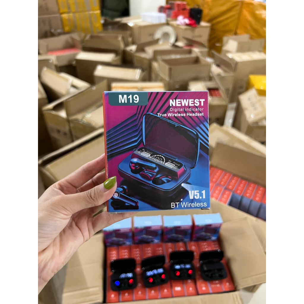 Tai Nghe Gaming M19 Bluetooth Không Dây Pin Trâu, Nút Cảm Ứng, Màn Hình Led Gaming nguyenhieuvan675126