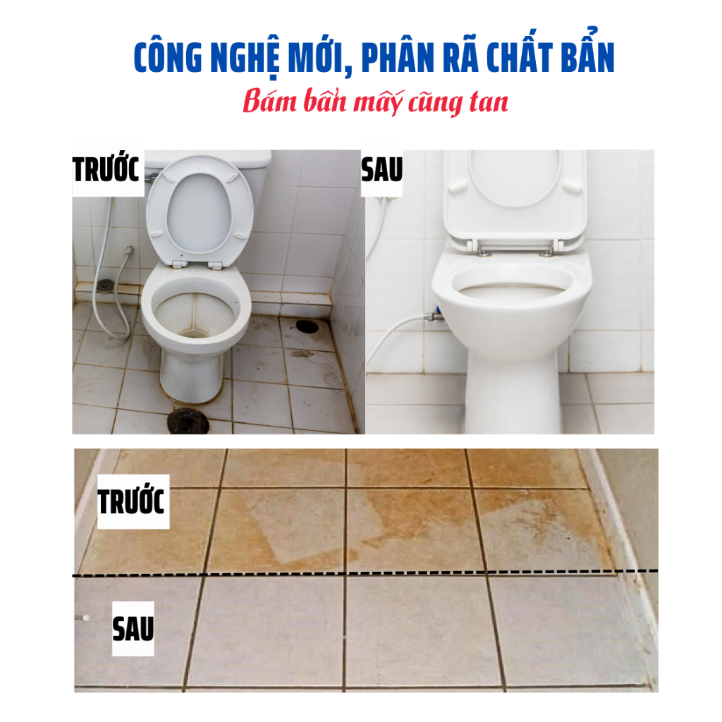 [Chuyên dụng] Xịt tẩy bồn cầu, tẩy gạch men nhà tắm ố vàng hương hoa Ly, Faster 500ml